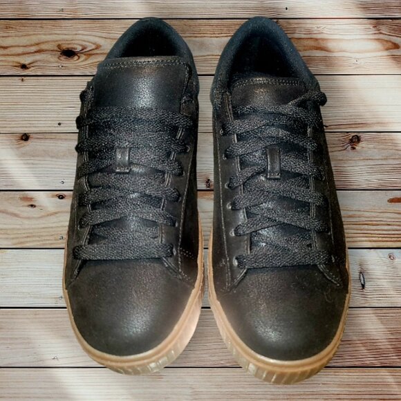 BRASH -Size 8- Women’s Black Faux Suede Gum-Sole Platform Lace-Up Sneakers Shoes - Picture 4 of 8